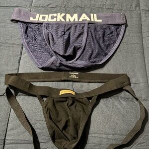 Men's Black Jock Strap and JOCKMAIL Briefs Underwear large